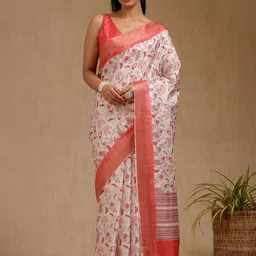 Soch Floral Printed Woven Design Zari Saree-33