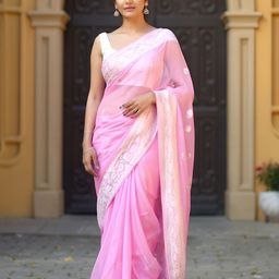 VILLE FASHION Woven Design Zari Kota Saree-image-70