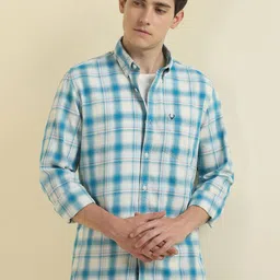 Allen Solly Slim Fit Tartan Checked Full Sleeves Pure Cotton Shirt-picture-42