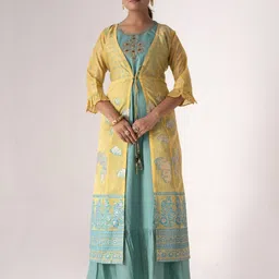 ODETTE Floral Embroidered Semi-Stitched Dress Material-image-72