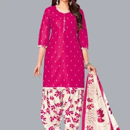 shree jeenmata collection Geometric Printed Pure Cotton Unstitched Dress Material-image-47