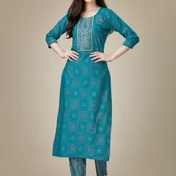A TO Z CART Women Ethnic Motif Embroidered Thread Work Kurta with Trousers-image-18