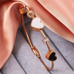 Jewels Galaxy Women Crystals Rose Gold-Plated Kada Bracelet-10