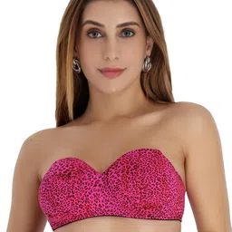 SELFCARE Women Pink Animal Printed Half Coverage Lightly Padded Tshirt Bra-23