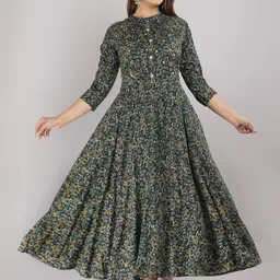 VIPY HANGER Women Ethnic Motifs Printed Thread Work Anarkali Kurta-picture-30