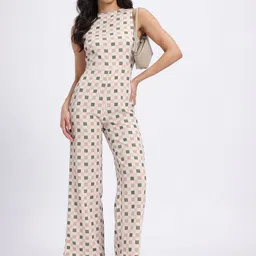 glitchez Checked Tie-Up Back Jumpsuit-image-8
