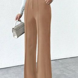 Next One Women Smart Straight Fit High-Rise Easy Wash Pleated Trousers-picture-34