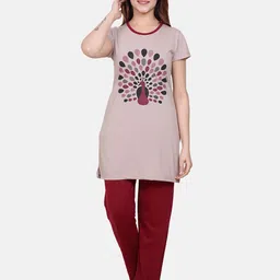 Divine Girl Women Printed Night suit-image-5