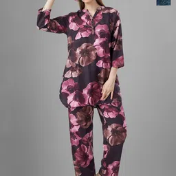TITTLI Pack Of 2 Printed Mandarin Collar Relaxed Fit Tunic With Trousers Co-Ords-picture-8