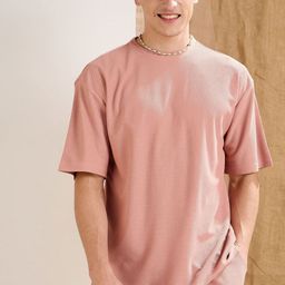 MASCLN SASSAFRAS Men Textured Round Neck Oversized T-shirt-image-51