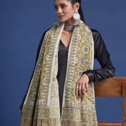 Taavi Kalamkari Printed Pure Cotton Dupatta-11