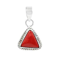 GenZcomplex Silver-Plated Moonga Precious Stone Triangular Pendants-17