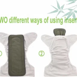 baby hashtag Adjustable Plain Reusable Pocket Style 2 Cloth Diaper With 2 Insert For Babies (3-36 Months) image 2