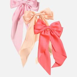 Rovlina Women Set of 3 Satin Hair Bow Clips-picture-32