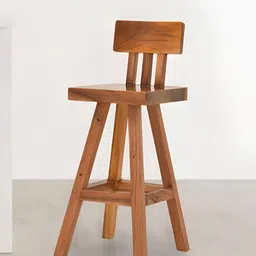 Royaloak Brown Wooden Low Back Bar Stool-image-47