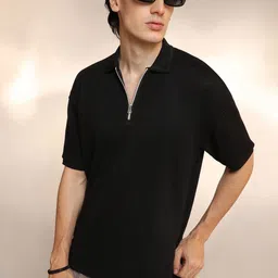 Campus Sutra Men Solid Polo Collar Cotton T-shirt-image-16