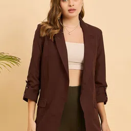 JUNE & HARRY Comfort Fit Single-Breasted Notched Lapel Blazer-picture-36