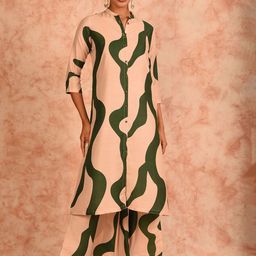 JHALAKK BY LAALZARI Printed Round Neck Tunic With Palazzos Co-Ords-picture-4