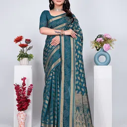 Pionex Woven Design Zari Pure Georgette Banarasi Saree-picture-54