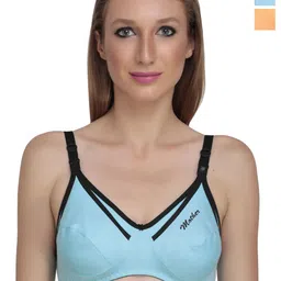 Liigne Women Solid Non Padded Full Coverage Bra Pack Of 2-picture-14