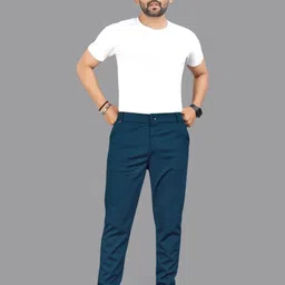 ISUEL FAB Men Grey Lycra Trousers-picture-41