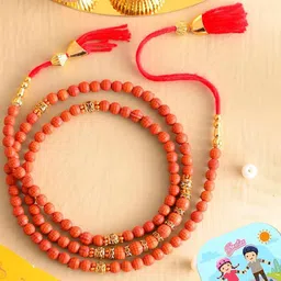 CraftVatika Rudraksh Rakhi With Tilak Set & Fridge Magnet-3