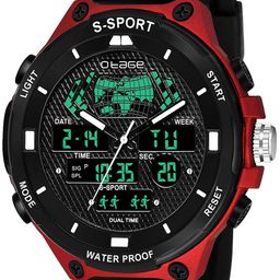 Otage Men Dial & Straps Analogue and Digital Multi Function Watch Otg-9084-Red image 5