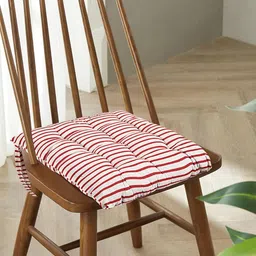 Kuber Industries Maroon & Black 6 Pieces Checked Cotton Chair Pads-image-85