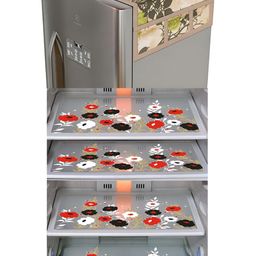 LooMantha 5-Pcs White & Black Printed Fridge Cover &Organizers-21