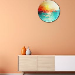 THE QUIRKY HOME Yellow & Blue A Serene Sea Printed Ceramic Wall Plate-image-11