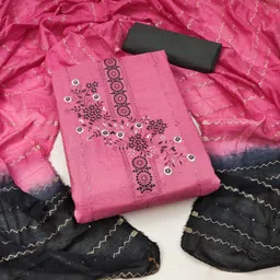 Maroosh Floral Embellished Sequinned Cotton Blend Unstitched Dress Material-image-44