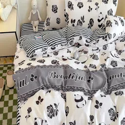 JC HOME Multicoloured Polycotton Double King Regular Bedding Set-image-18