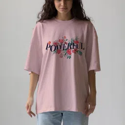 Moda Rapido Women Printed Raw Edge T-shirt-image-79