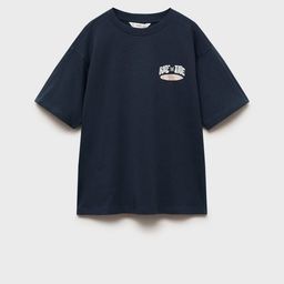 Mango Kids Boys Typography Printed Drop-Shoulder Sleeves Pure Cotton T-shirt-image-104