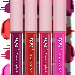 FOPE Pout Perfect Set Of 4 Long Lasting Matte Liquid Lipstick - 4ml Each 01 - 04 - 10 - 11-92
