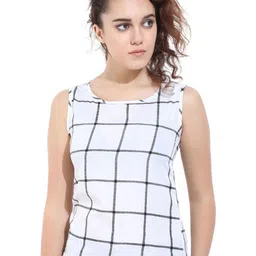 MALLORY WINSTON Women Checked Round Neck Top-image-28