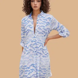 DressBerry Conversational Print A-Line Dress-image-46