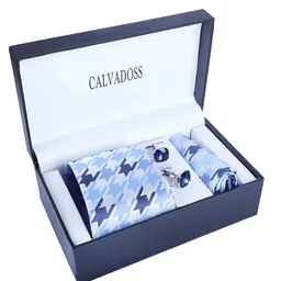 Calvadoss Men Accessory Gift Set of Tie & Cufflinks With Pocket square-image-33