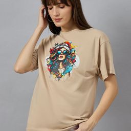 98 Degree North Graphic Printed Round Neck Drop-Shoulder Sleeves Cotton T-shirt-image-41
