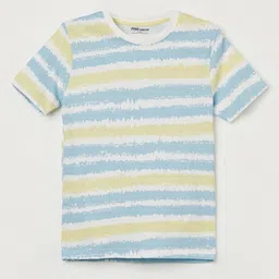 Fame Forever by Lifestyle Boys Striped Round Neck Cotton T-shirt-picture-43