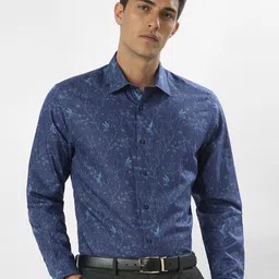 Louis Philippe Men Classic Regular Fit Spread Collar Abstract Printed Cotton Formal Shirt-picture-17