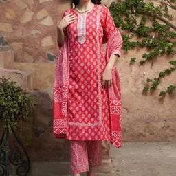 Sangria Printed Pure Cotton Kurta Set-picture-31