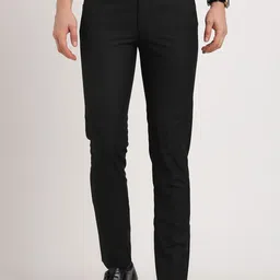 Turtle Men Checked Tailored Skinny Fit Trousers-image-23
