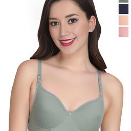 Liigne Women Pack Of 4 Full Coverage Non Padded T-shirt Bra-picture-54