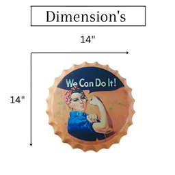 eazy wagon Orange-Colored & Blue Bottle Caps Printed Metal Wall Hangings-image-38
