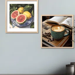 Kotart Restaurant Brown & Red 2 Pieces Printed Wooden Wall Arts-picture-31
