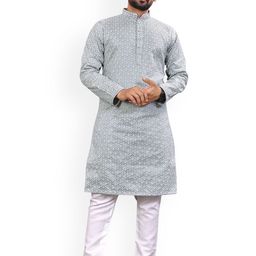 AKSHAT CREATION Geometric Printed Mandarin Collar Kurta with Trousers-picture-14