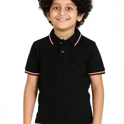 CHILINS Boys Solid Polo Collar Cotton T-shirt-picture-35