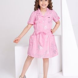 Peppermint Floral A-Line Crazy Crayon Dress-image-56