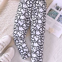 LULU & SKY Girls Printed Tapered Fit High-Rise Chinos Trousers-picture-12